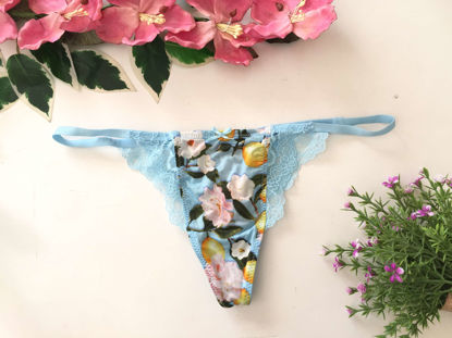 Imagen de Victoria's Secret   Dream Angels V-String Azul cielo con Limones.